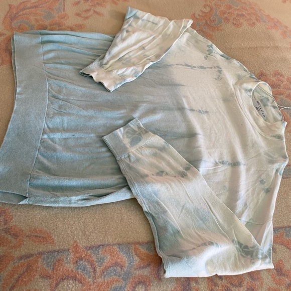 Scott&Scott London mock- neck knit sweater in white/light green tie dye SZ L NWT - Picture 5 of 9